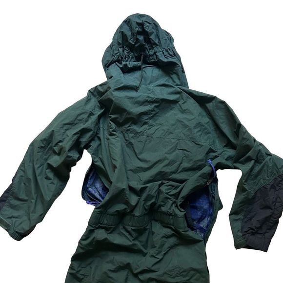 Vintage PATAGONIA Dark Green One Piece Hooded Snow / Ski Suit - Size Large Women - Picture 6 of 13